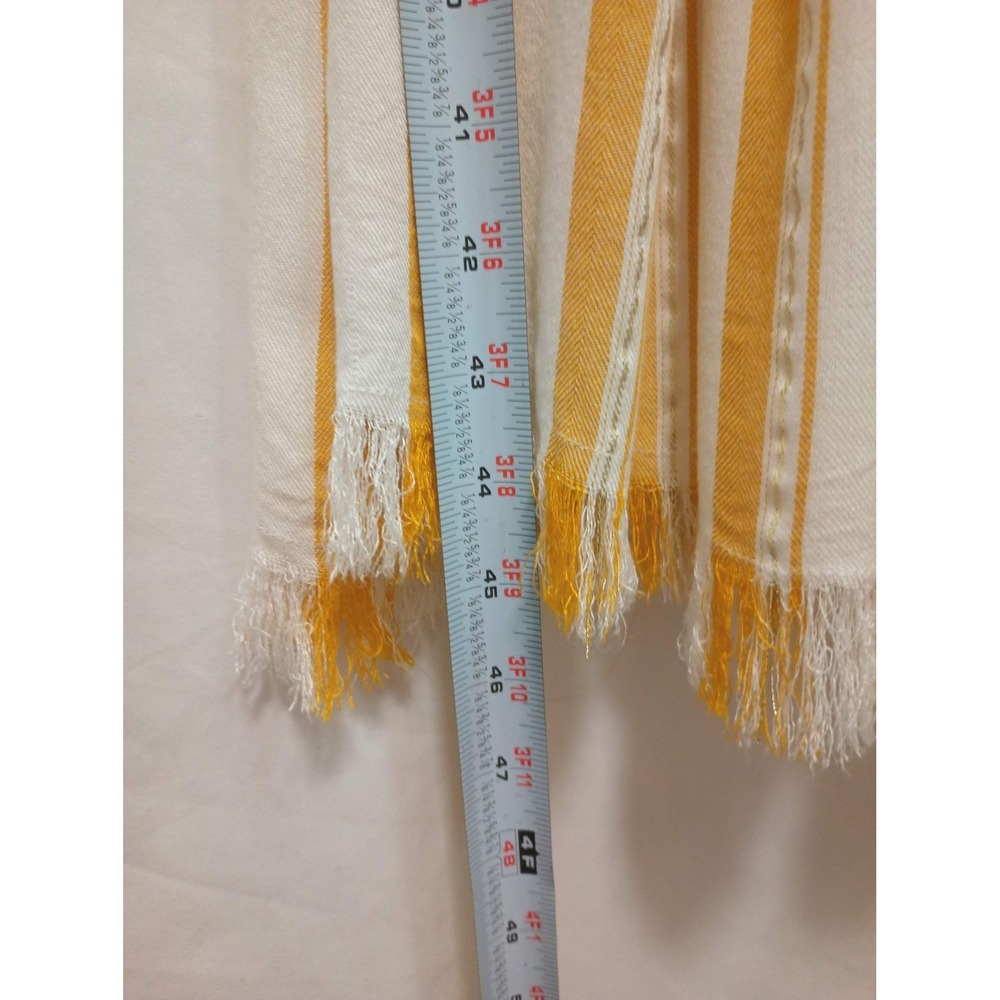 Blue Island Mustard Yellow Striped Maxi Dress Metallic Gold Beach Wear Boho M - Picture 4 of 6